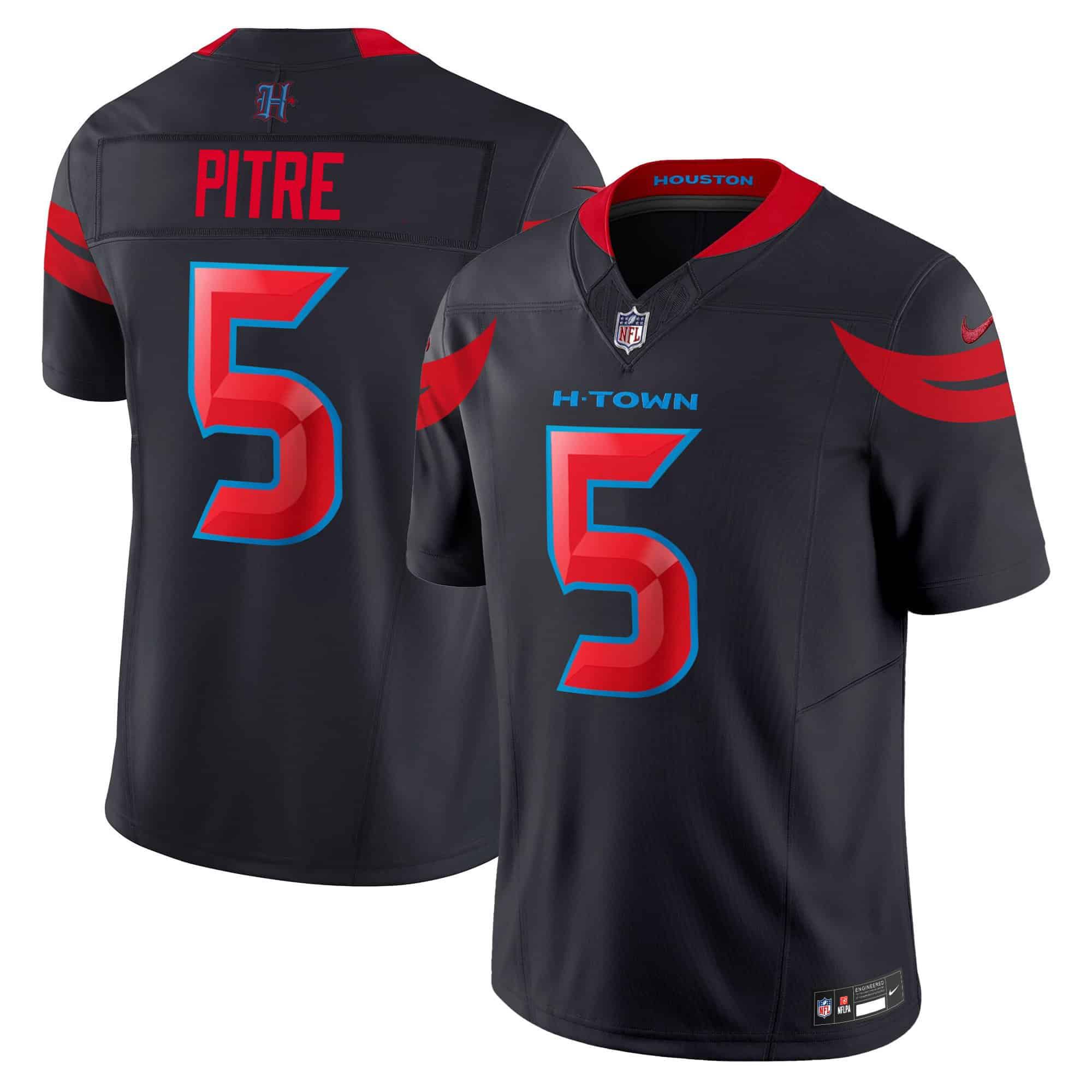 Men Houston Texans #5 Pitre Black 2024 Nike Vapor Limited NFL Jersey style 2